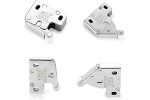 CARTONGESSO FAI DA TE - Cricchetti a molla push pull modello mini Latch. Clic clac, serratura per sportelli e botole di ispezione – scrocco con meccanismo di apertura a pressione. (2 pz, Argento)