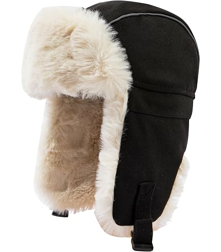 Chapeau Ushanka Russe - Fausse Fourrure, Cache-oreilles Rabattables - Taille Unique 58/60 Cm - Pour L'hiver, Ski, Randonnée