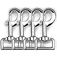 Garwor 4 Pcs Heavy Duty Chrome Swivel Snap Hooks with Spring,Rectangle 1.02"x3.19",Pet Buckle Multipurpose Dog Leashes Key Chain for Linking Pet Leash & Collar,Pet Harness, Purse Straps,DIY Crafts