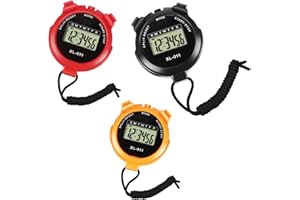 VOKMON 3PCS Stopwatch Digital Sports Stopwatch Timer Multi-Function Sports Stop Watch Neck Stopwatch|Handheld Stopwatch Split Stopwatch Lap Timer|Digital Calendar Alarm Clock|Referee Coach Stopwatch