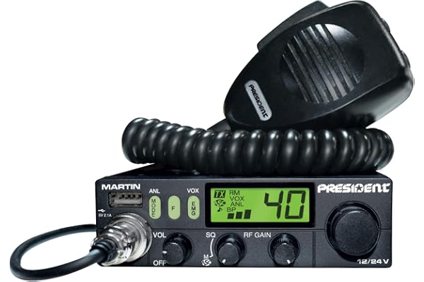 PRESIDENT Martin Multistandard 40CH AM/FM Roger Beep Scan ANL Filtre 4 W 12/24 V avec écran Multicolore