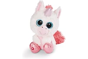 NICI Glubschis Unicorno Milky-Fee 15 cm, Peluche con Grandi Occhi Glitterati, Colore Nero, M, 45563