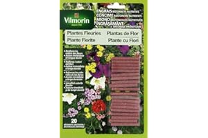 Vilmorin 6420890 Engrais Bâtonnets Nutritifs Plantes Fleuries Géraniums Blister de 20 4 LG