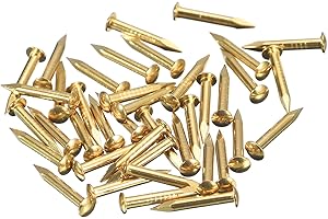 QUARKZMAN 80 Pcs Petits Clous 2mmx15mm(DxL) Petits Clous en Laiton Clous de Quincaillerie Petits Clous pour Boîtes Décoratives en Bois Accessoires de Maison, Tonalité Laiton