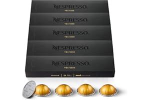 Nespresso Vertuo – Bundle 50 Capsules de Café Voltesso – Intensité 4 – Pour Espresso 40 ml – (5 étuis de 10)