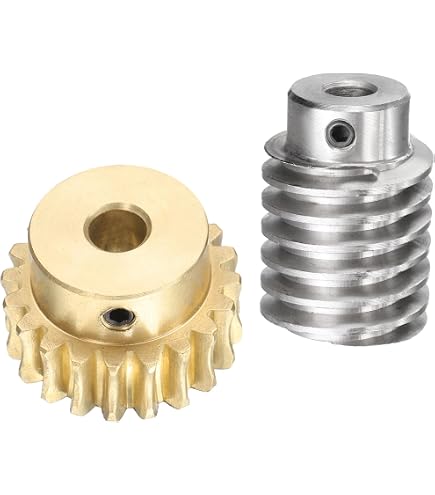 QUARKZMAN Schneckenrad-Set 20T – 0,5 Modul, 20:1 Übersetzung – Messingrad 4 Mm Bohrung, 45# Stahlschnecke 5 Mm Bohrung – Für Feinmechanische Getriebe