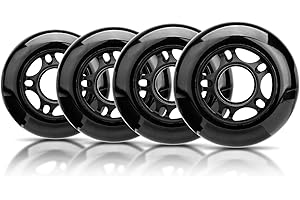 Mehomei Roues de Patinage en Ligne 72mm 80mm 85A, 4Pcs Roues de Roller, Roues de Remplacement pour Patins à Roues Alignées Patinage Récréatif Intérieur Extérieur, Noir