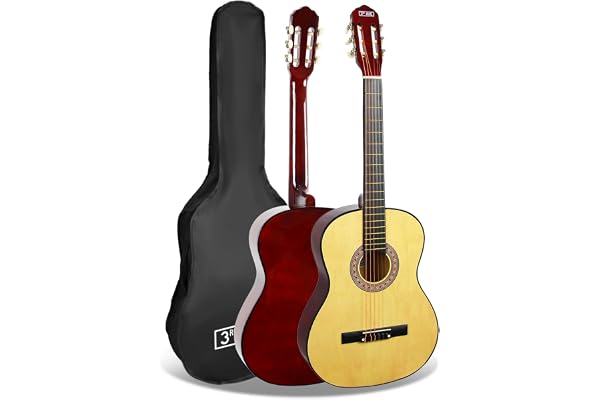 3rd Avenue Guitare Classique enfant Taille Junior 3/4 pour Débutants avec Cordes en Nylon et Housse de Transport – Naturel