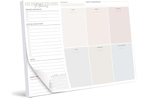 Biroyal Bloc planificateur hebdomadaire A4 sans date fixe (50 pages), 2026 calendrier avec aperçu hebdomadaire et suivi des habitudes pour les rendez-vous