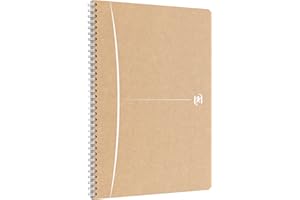 Oxford Touareg Notatnik A4, małe kafelki, 5 mm, 180 stron, papier z recyklingu spirala, okładka Kraft, biały mróz