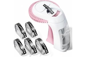 Anycolor Omega S Embossing Label Maker Machine, Embossed Label Maker with 5 Black Label 9mm, 3D Handheld Label Maker Machine, Embossing Labeller for Home Gift DIY Organization (Pink)