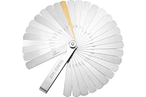 MYNOOZI Fühlerlehre, Edelstahl Fühlerlehre, Universal Fühlerlehre mit doppelter Markierung, 32 Blätter Fühlerlehre mit doppelter Markierung metrisch und imperial für die Messung der Spaltbreite Dicke Weit ver