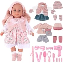 Armoire Et Poupée 30 Cm DeAO – Set Complet Avec Vêtements, Cintres Et Accessoires De Soin Pour Fille