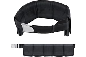 PLUZLUCE Scuba Weight Belt with 5 Pockets, Quick-Release Buckle Diving Pocket Weight Belt Adjustable Snorkeling Webbing Weight Pouch Belt fit for Waist 32" to 52"