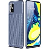 Elfia Samsung Galaxy A51 ile Uyumlu Kılıf Silikon Karbon İnce Esnek Lens Korumalı Tarz Mat Parmak İzi Bırakmayan Kapak Negro 