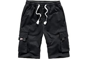 APTRO Mens Shorts Cargo Combat Casual Cotton Elastic Waist Shorts with Multi Pockets Summer Workwear CG01