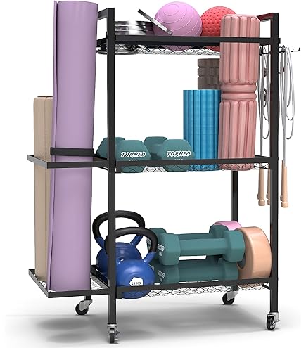 Fitnessstudio Wandregal Mit 8 Haken - Aufbewahrung Für Langhanteln & Sportgeräte 43x13x5 Cm