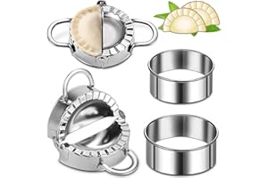 JIASHA Edelstahl Dumpling Maker,3 Teigtaschenformen + 3 Teigausstecher,Edelstahl Ravioli Mold,Ravioli Dumpling Maker,Edelstahl Dumpling Maker,für Dumpling Ravioli Machen