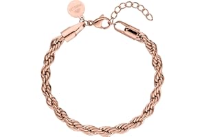 Purelei® Wodoodporna bransoletka w stylu vintage dla kobiet, elegancka i prosta bransoletka ze stali nierdzewnej, prezent dla kobiet, regulowana długość 16-19 cm