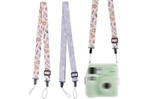 FOSDICK 2 Pièces Sangle Appareil Photo, Dessin Animé Courroie Appareil Photo, Mignon Bandouliere Appareil Photo, Universel Camera Strap, Laniere Appareil Photo Compatible avec Canon Nikon Polaroid