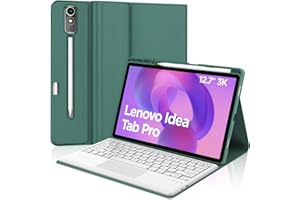JADEMALL Tastiera con Trackpad per Lenovo Idea Tab Pro 12.7" 2025, Italiano QWERTY Tastiera Bluetooth Staccabile con Touchpad per Tablet Lenovo Idea Tab Pro 12.7" 2025, Verde Scuro