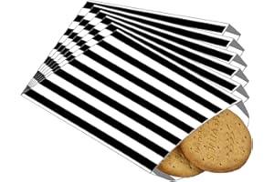 POPOYU 100Stück Butterbrottüten Klein Candybar Tüten Schwarz,13x18cm Mini Papiertüten Kraft Papier Plätzchentüten für Weihnachten Halloween Bonbon Tüten,Süßigkeiten Tüten GeschenktütenVerpackungstüten