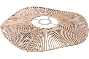 ROCKIBLE Pantalla de lámpara de cuerda de papel tejido, pantalla de luz para techo, cubiertas de lámpara para pasillo, amarillo