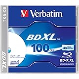 Verbatim BDXL 100GB 4X White Inkjet Printable, Hub Printable - 1pk Jewel Case, 43790