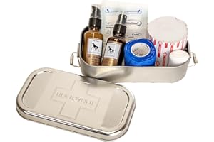 Kit de premiers secours pour chiens - Trousse de secours avec First Aid Baume et spray d’argent, pansements, compresse et rouleau de sparadrap, FIRST AID BOX de LILA LOVES IT