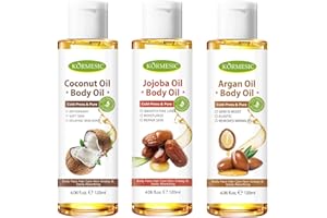 [Pack of 3] mercham Pure Natural Body Oil for Dry Skin, Super Moisturize and Anti-aging, Organic Body Oils for Face, Hair, Nails, Massage, Stretch Marks, Vegan Body Skin Care Oil for women -120ml*3