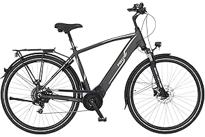 ‎FISCHER Fischer E-Bike Trekking, VIATOR 5.0i Elektrofahrrad für Herren, RH 50 cm, Mittelmotor 50 Nm, 36 V Akku im Rahmen, schiefergrau matt, 28 Zoll