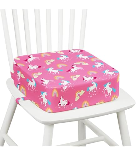 Kinderstoel verhoger kussen Stoelverhoger voor kinderen - 32x32x8 cm cm Schuimvulling Afneembare en wasbare hoes Roos Comfortabele zit Ondersteuning aan tafel Galaxy