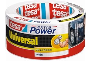 tesa extra Power uniwersalna taśma dwustronna - bardzo mocna taśma samoprzylepna - uniwersalna taśma dwustronna do napraw, mocowania, uszczelniania i nie tylko - biały - 1 rolka - 25 m x 50 mm