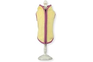 Cara Mia Dogwear Zip Back Fluffy Faux Fur Vest Dog Jumper Sweater Coat for Small Breed Dogs, and Sizes (Small, Cream/Pink trim)