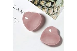 MIYUANGKJ 45 mm cuarzo rosa piedra cristales corazón, 2 unidades de cristales curativos rosas, piedras de la suerte, amor cristal piedra regalo San Valentín, piedras de palma, para aliviar la ansiedad