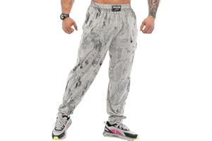 BGSM Męskie luźne spodnie dresowe z kieszeniami, workowaty design, 100% bawełna, cienkie, mięśniowe spodnie