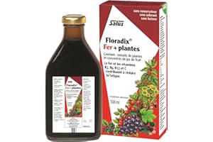 Salus Floradix® Fer + Plantes - Formule Liquide Anti-Fatigue Riche en Fer - Enrichi en Vitamine C pour une Bonne Absorption - 250 ml
