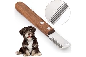 onebarleycorn - Couteau à Trimmer pour Main gauche Couteau à dénuder Professionnel pour Chien avec Manche Ergonomique en Bois