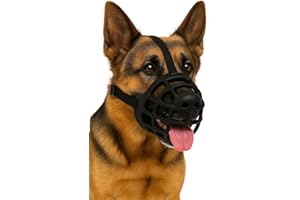 maulkorb Hund - maulkorb für große Hunde - Silikon Maulkorb verstellbar weich komfortabel - für Training, Spaziergang & Tierarzt - Flamingo Maulkorb Benzo XXL