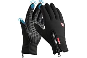 BNGXR Guanti Invernali, Touch Screen Antivento Guanti Sportivi per Uomo Donna, Caldo Antiscivolo Impermeabili Touchscreen Guanti Idea per Corsa, Moto Mtb, Ciclismo, Arrampicata, Sci