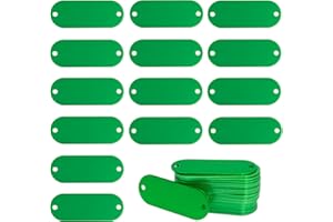 STAYMAX Anodized Aluminum Engraving Blanks Tags Stamping Blanks Tags with 2 Holes 25 Pack (Green)