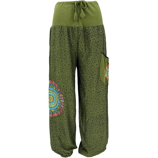 Pantaloni Harem Stampati GURU-SHOP - Ampia Vita Intrecciata, Cotone, Stile Bohemien - Foto 12