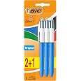 BIC 4 Couleurs 3+1 HB – Stylo-Bille Rétractable + Porte-Mines 0,7 Mm, Lot De 3 + 12 Mines, Idéal École Et Bureau