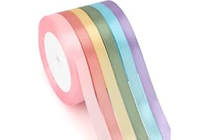 OZOSHINE Geschenkband 6 Farben Satinband Bunt 10mm×23m Schleifenband Seidenband Stoffband Geschenkbänder Für DIY Handwerk Ribbon Dekoband Zum Basteln Geschenkverpackung Geburtstag Blumenstrauß Party Deko