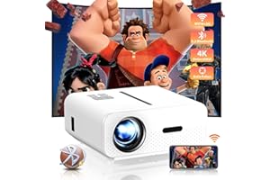 ZOOMCAT Beamer, Autofokus Beamer 6D 4P Trapezkorrektur Beamer 4K Heimkino Unterstützt, 20000 Lumen WiFi6 Video Beamer Bluetooth 1080P Full HD Projektor