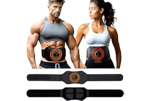 LEMENG Electroestimulador Muscular, EMS Abdominales Cinturón, Estimulador Muscular Abdominales, Masajeador Eléctrico Cinturón con USB Recargable, Ejercitador del Abdomen/Brazo/Piernas/Cintura