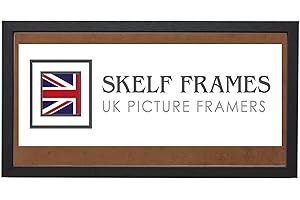 SKELF FRAMES Phoenix Dark Grey wood Panoramic Picture Photo Frame with Glass Hand Made in The UK in Yorkshire in 15 inches x 6 inches