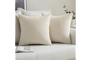 MIULEE 2er Set Kissenbezüge Dekokissen Körnig Dekorativ Kissenbezug Kissenhülle Sofakissen Deko Bezug Weich Zierkissen Kissen für Wohnzimmer Schlafzimmer 50x50cm Beige