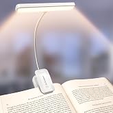 Glocusent Okuma lambası, kitap kıskacı, 26 LED, 5 renk sıcaklığı ve kademesiz parlaklık, 1200 mAh pil, 90 adet USB-C şarj edi