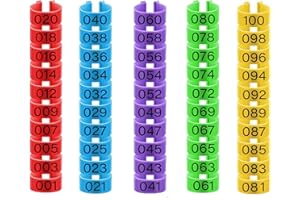 YITAOCITY 100Pcs Chicken Leg Rings - Colorful Readable Numbered Chicken Identification Leg Bands, Poultry Leg Bands Clip on Leg Rings for Ducks Chicks Chicken Guinea Pigeons Goose Gamefowl (20mm/0.8inch)